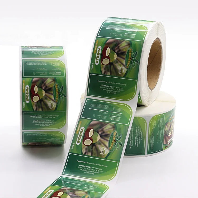 Food-Safe Waterproof Vinyl Labels — 500 Pcs MOQ, UV/Digital Printing