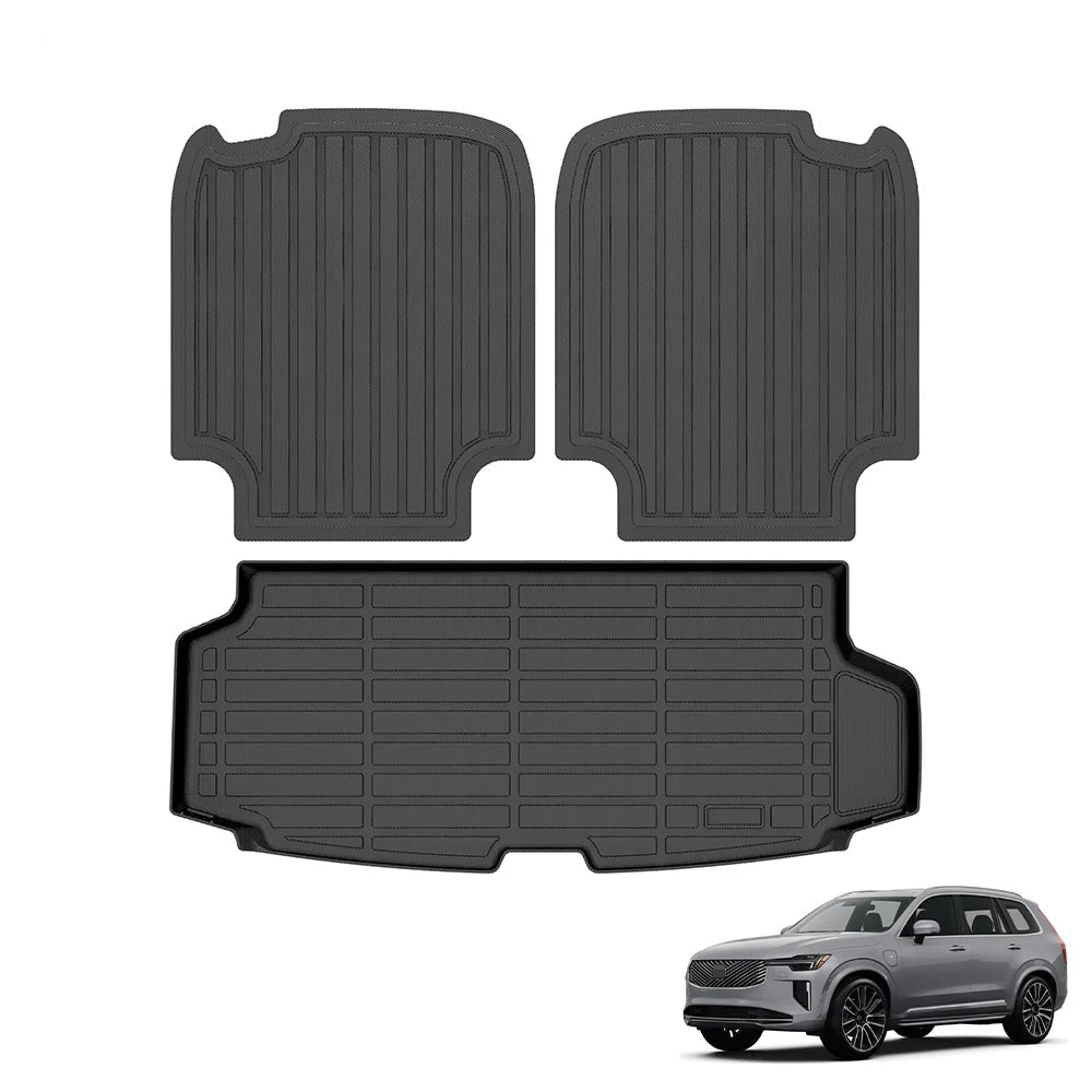 Custom TPE Floor Mats and Cargo Liner Set for Volvo XC90 PHEV 6-Seater 2025-2026