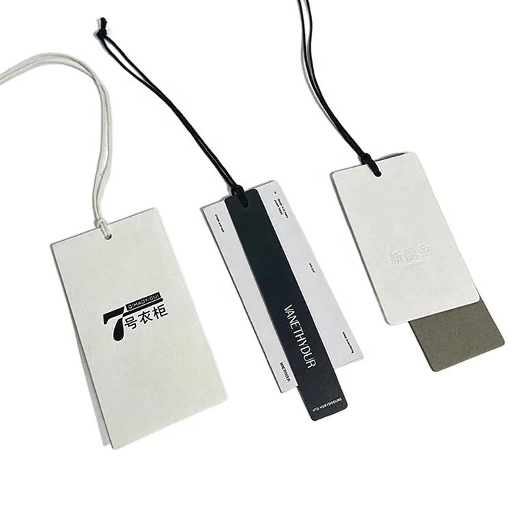 Custom Paper Hang Tags with String for Clothing and Product Packaging