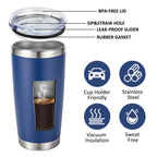 20oz Powder Coated Stainless Steel Tumbler with Lid and Straw Hole for Coffee, Travel and Laser Engraving