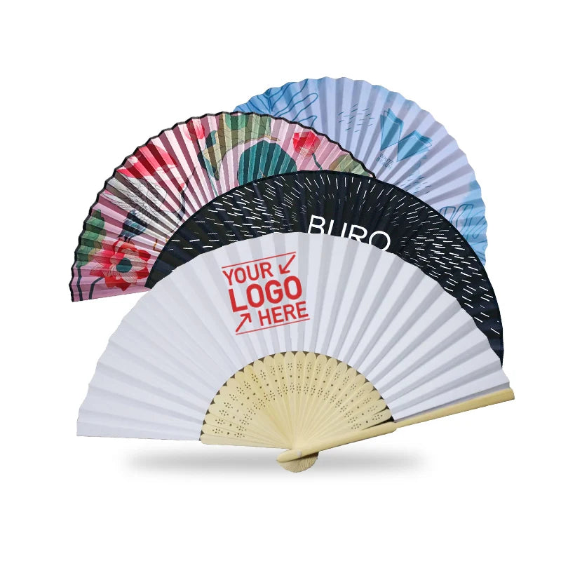 Wholesale Custom Bamboo Fabric Folding Hand Fan for Favors
