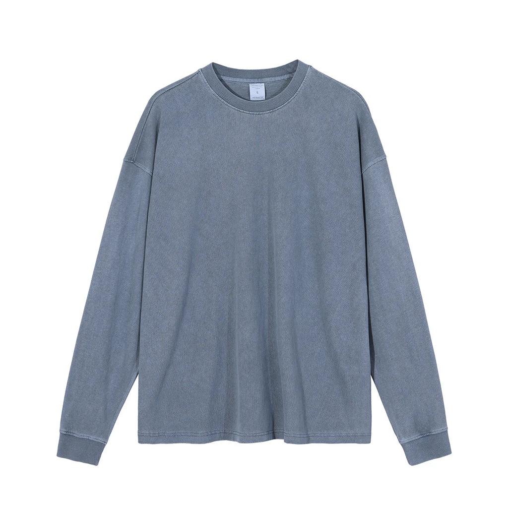 Oversized 310g Acid Washed Cotton Long Sleeve T-Shirt | Custom Printing | Vintage