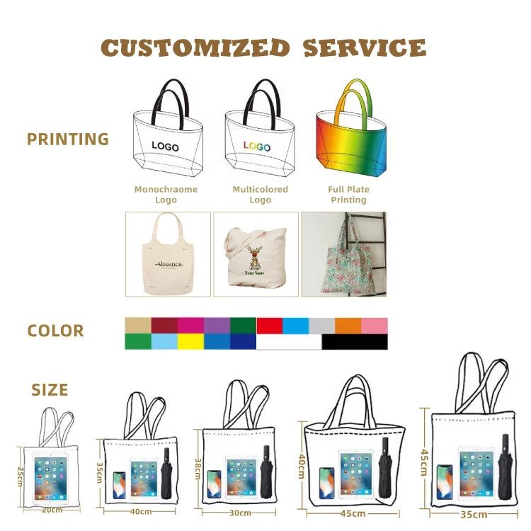 Custom Canvas Tote Bag | Multi-Pocket, Zipper Closure | 100 MOQ