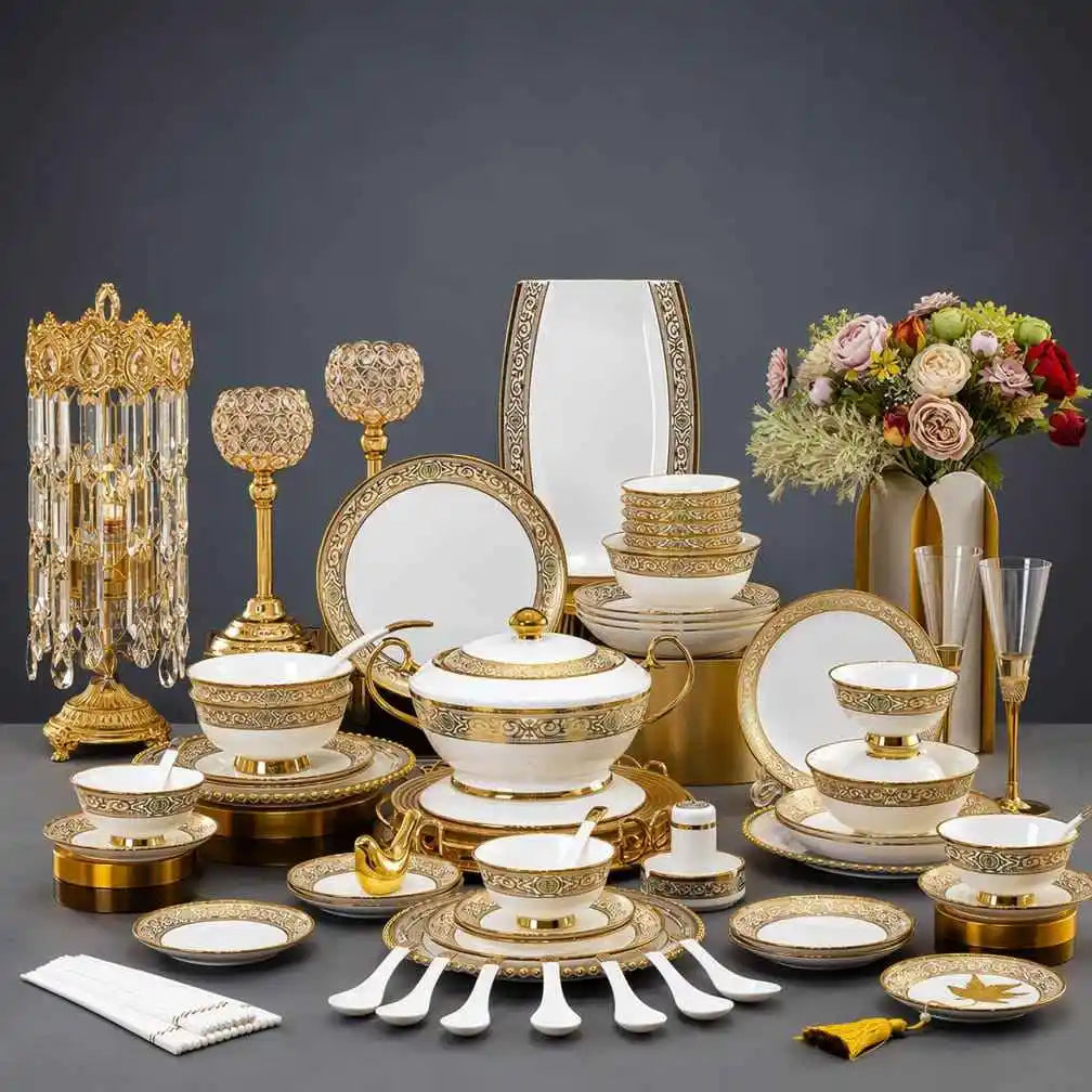 Luxury Bone China Dinnerware Set | Scratch Resistant Tableware