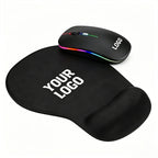 Premium Custom Branded Office Gift Set - Wireless Rechargeable Mouse & Mouse Pad Combo