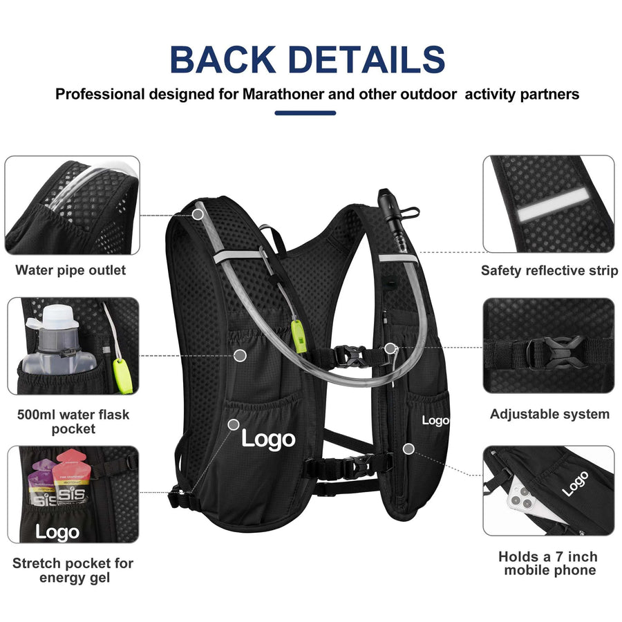 Custom Waterproof Hydration Vest with Logo | MOQ 500 pcs