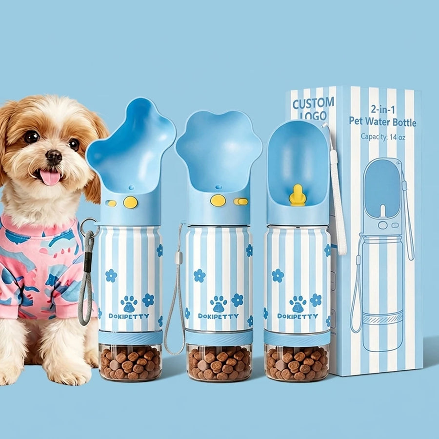 Custom 2-in-1 Dog Water Bottle | 14oz/18oz | BPA-Free Stainless Steel
