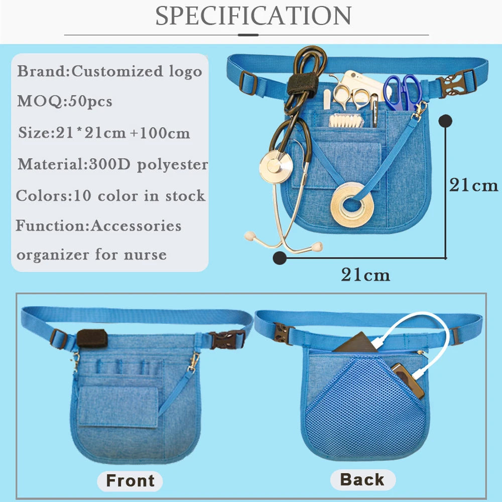 Custom Nursing Pouch | 21x21cm Medical Waist Bag