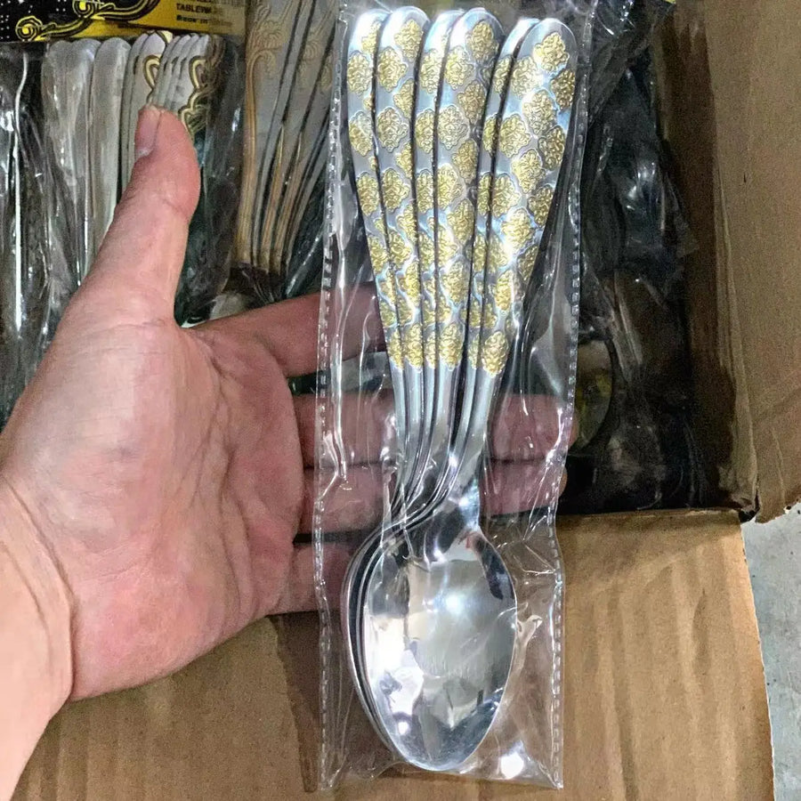 6-Piece Stainless Steel Flatware Set | Mirror Polish | 50 MOQ | Custom