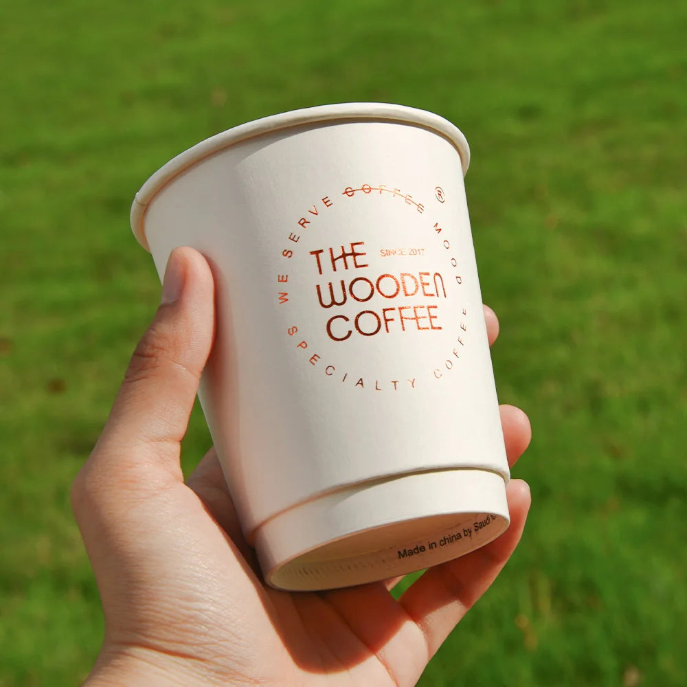 Custom Double Wall Paper Cups with Logo | MOQ 500