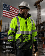 ANSI Class 3 Safety Jacket Custom Logo | Waterproof Hi-Vis Windbreaker