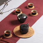 Rattan Weave Coaster Set 6Pcs | Heat Resistant | Custom Material MOQ 500