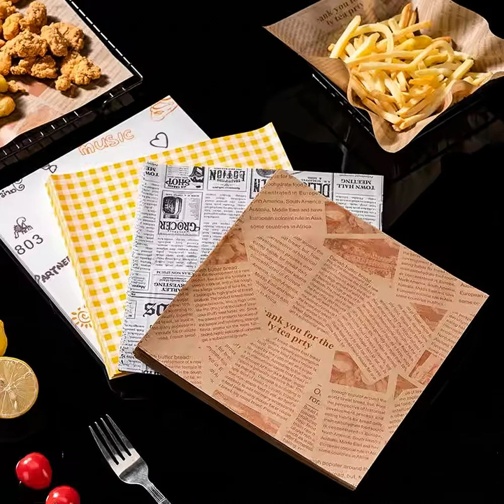 Custom FDA Compliant Greaseproof Wrapping Paper | 10,000 MOQ, 7 Materials, Full Color