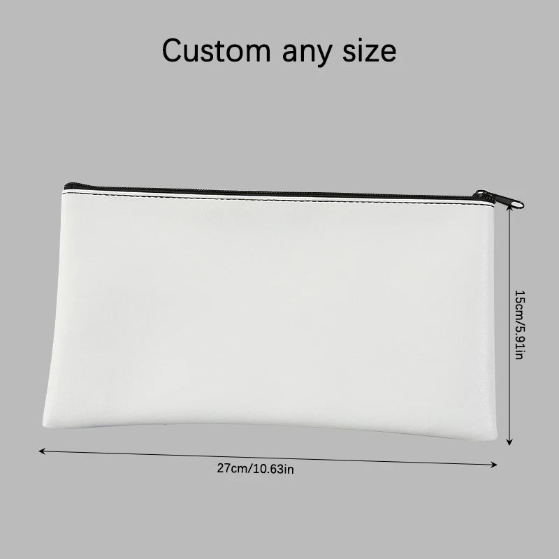 MOQ 100 Pcs Zipper PU Leather Utility Sleeve Wholesale Custom Synthetic Polyurethane Utility Envelope with Slide Fastener