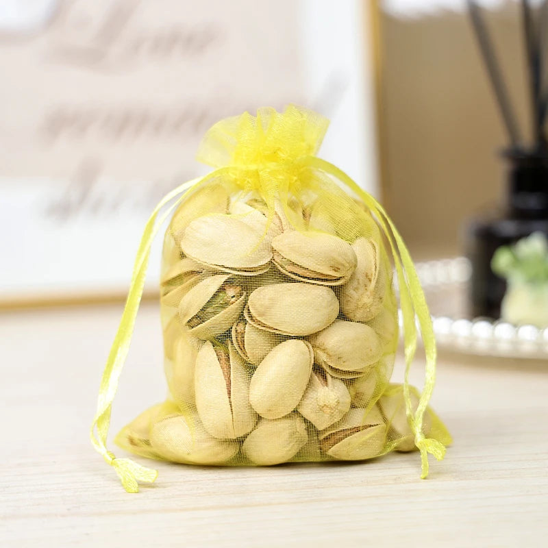 Transparent Organza Pouches Wholesale | 0.001kg Gift Bags Jewelry Packaging