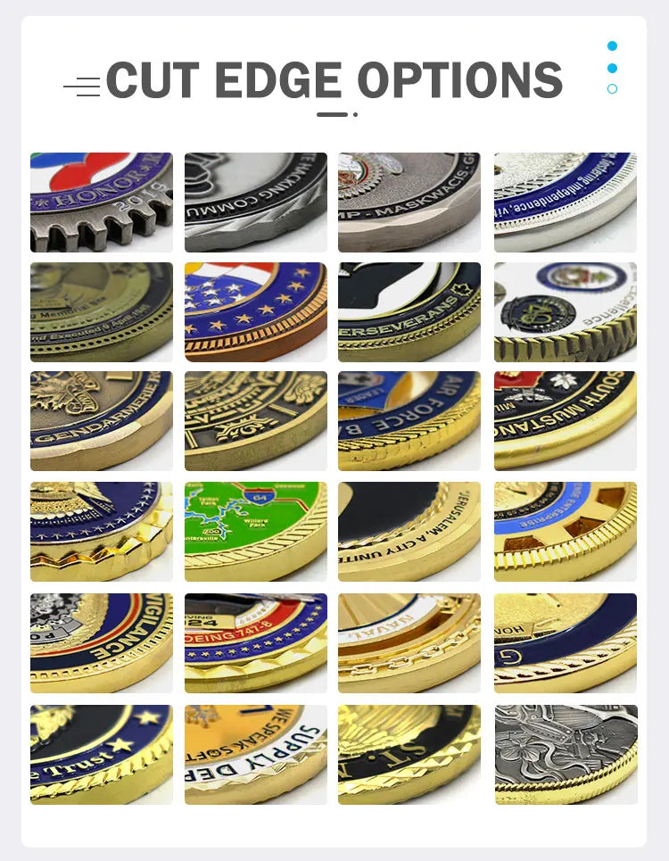 Custom 3D Enamel Challenge Coin 10pcs MOQ | Zinc Alloy, Double-Sided, Gold/Antique Plating for Military