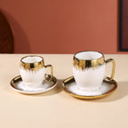 Porcelain Gold-Plated Coffee Mug Set | Custom Corporate Gifts