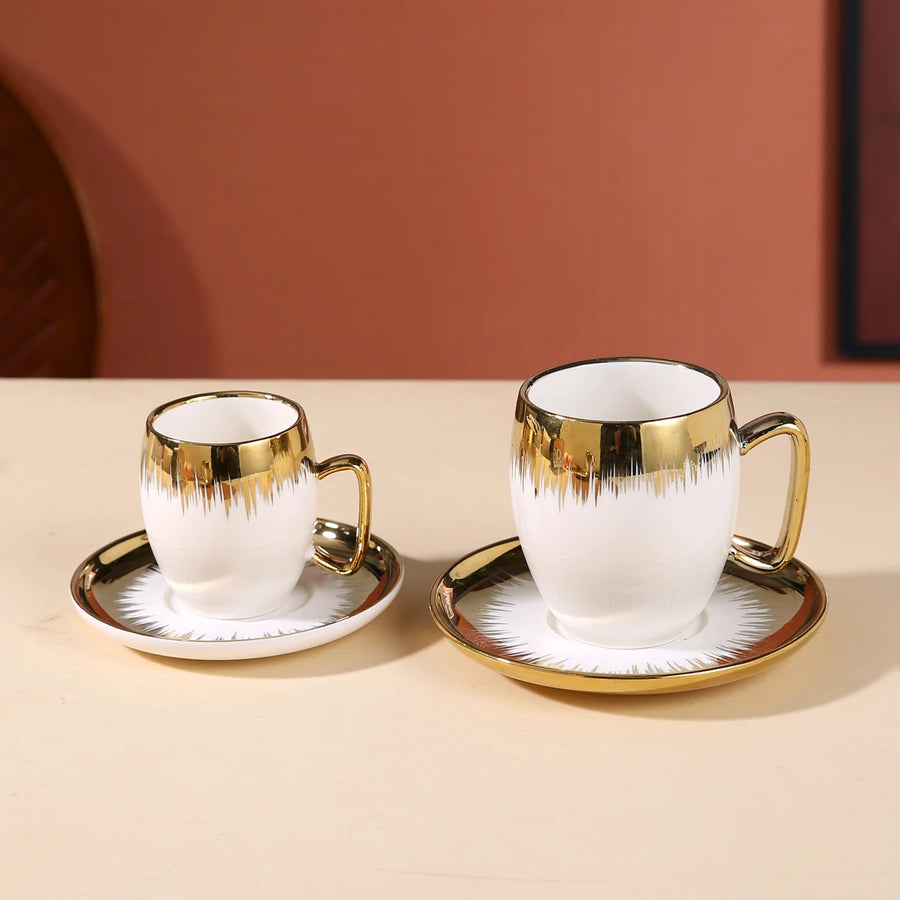 Porcelain Gold-Plated Coffee Mug Set | Custom Corporate Gifts