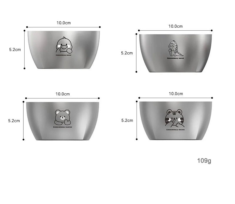 304 Stainless Steel Kids Plate — 100 MOQ, Divided Animal Shape