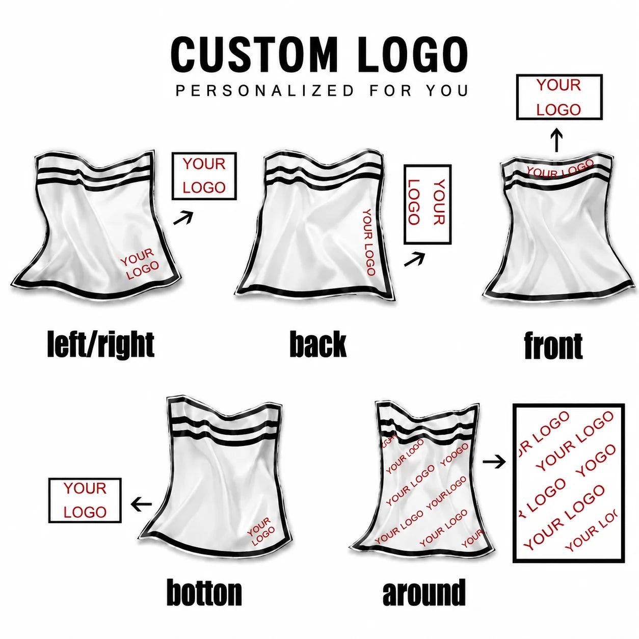 Custom 18 Momme Mulberry Silk Scarf with Digital Print Logo | Bulk Corporate Gifts & Retail Accessories