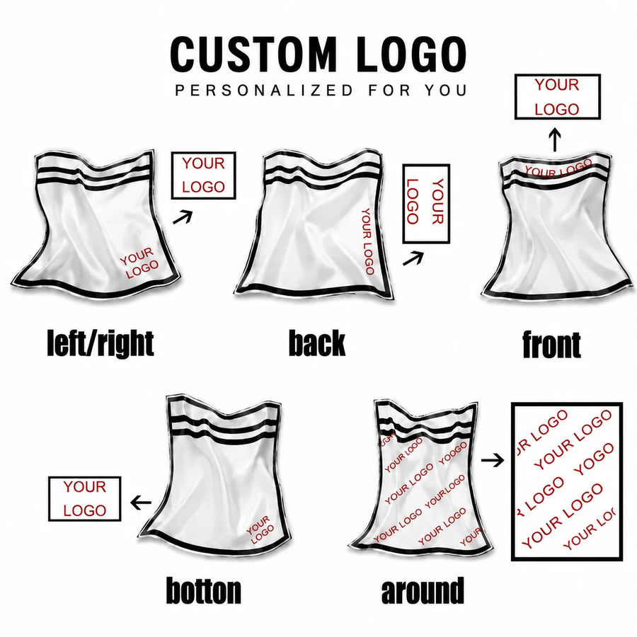 Custom 18 Momme Mulberry Silk Scarf with Digital Print Logo | Bulk Corporate Gifts & Retail Accessories