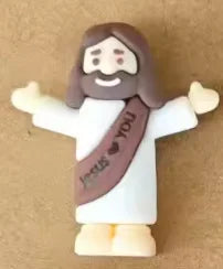 Mini Jesus Figurines | Hand-Painted Religious Figures | Bulk Baptism Gifts