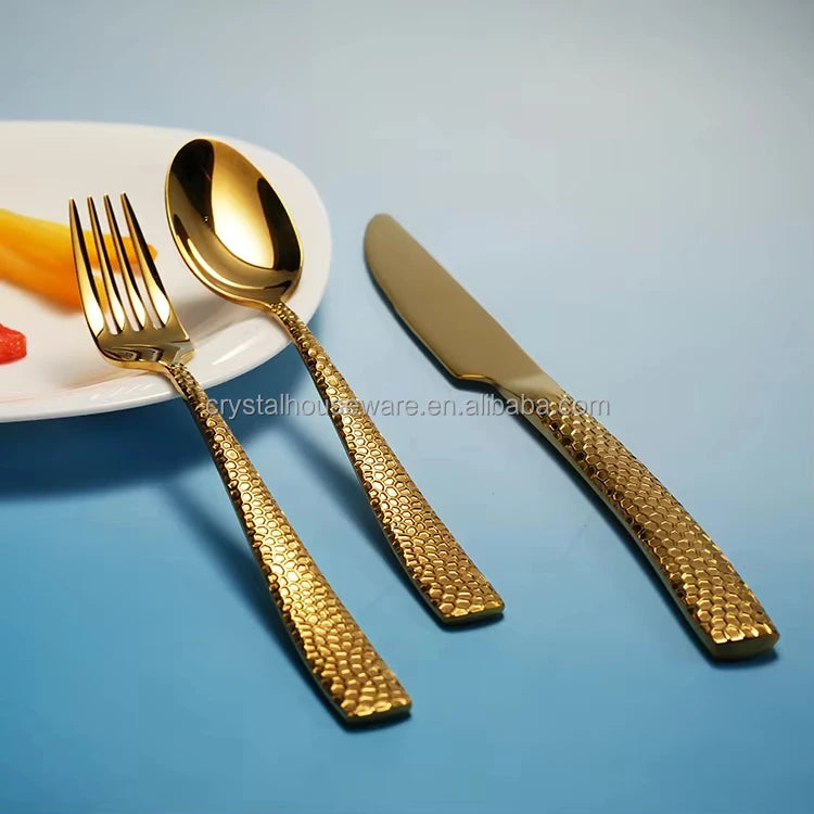 Stainless Steel Flatware Sets | 5-Piece PVD Gold | Wholesale