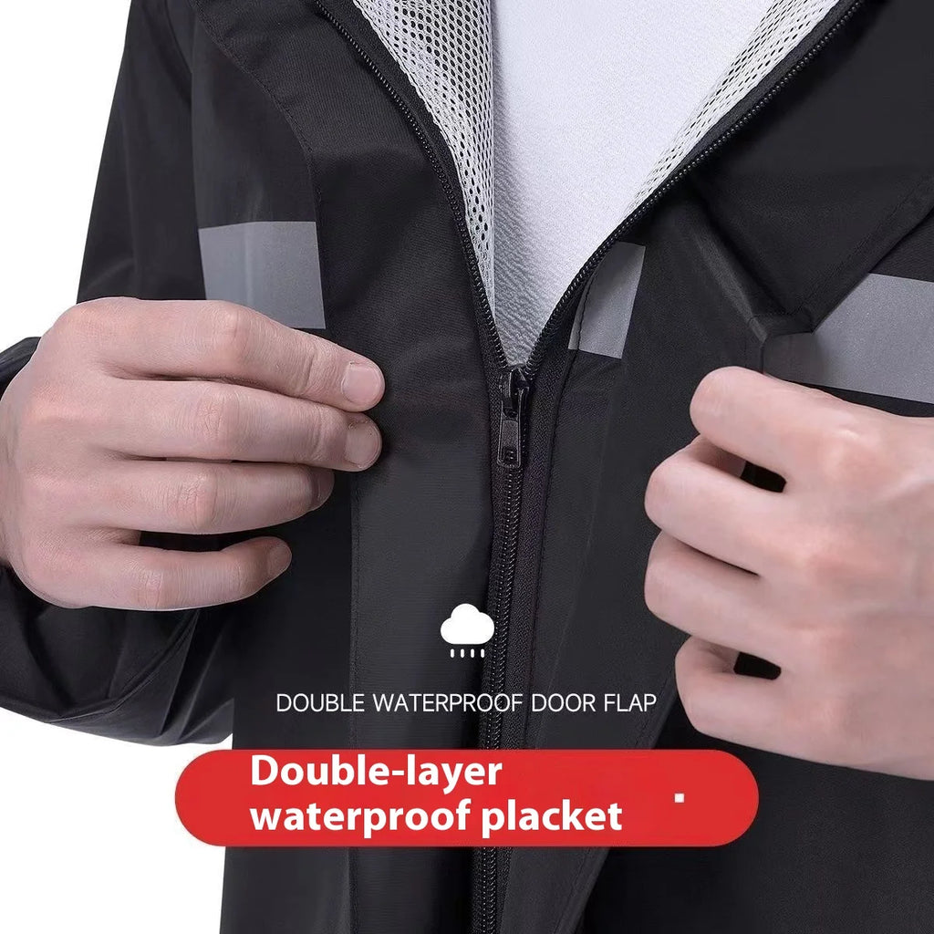 Custom Reflective Motorcycle Raincoat | 500 Pcs MOQ Heavy-Duty Oxford Cloth
