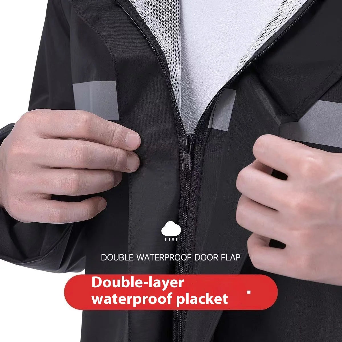 Custom Reflective Motorcycle Raincoat | 500 Pcs MOQ Heavy-Duty Oxford Cloth