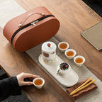 Luxury Tea Gift Set Leather Ceramic | 10 MOQ for VIP Corporate Gifts