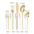 Gold Stainless Steel Flatware Set | 18/0 Elegant Wedding Flatware