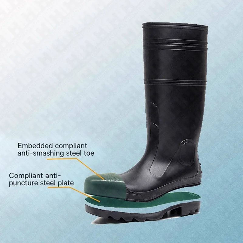 Custom PVC Steel Toe Safety Boots | 1 MOQ | Waterproof