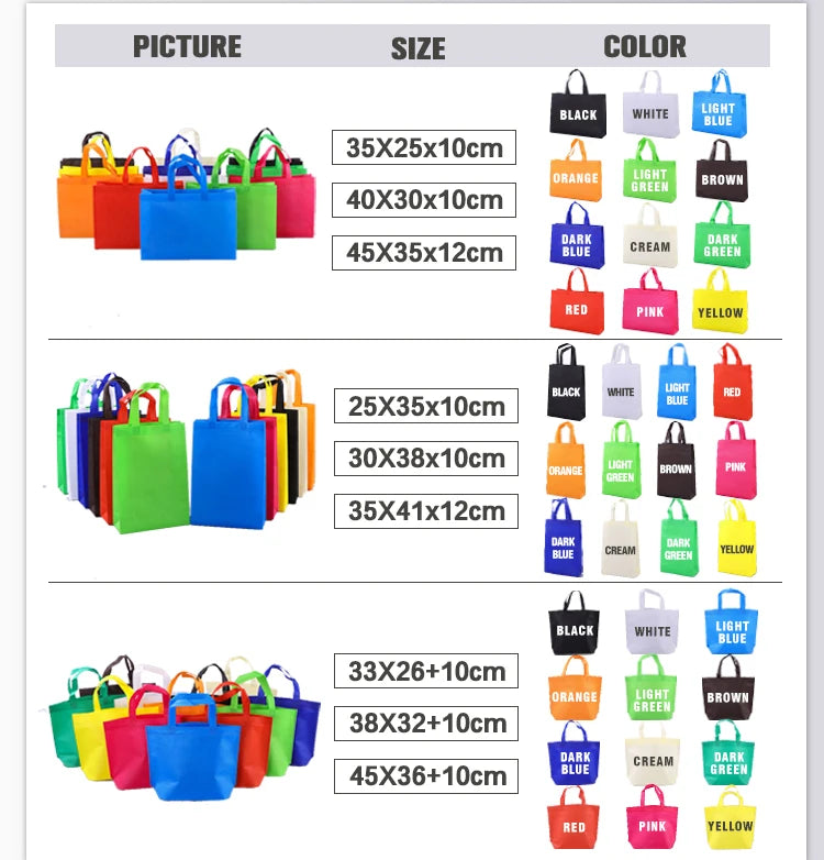 Wholesale Cheap Custom Printed Non-Woven Tote Bags – Reusable Eco-Friendly Shopping Bags with Logo