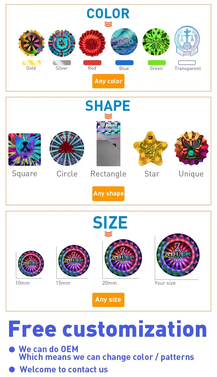 Custom Hologram Sticker Label | Eco Anti-Counterfeiting Packaging