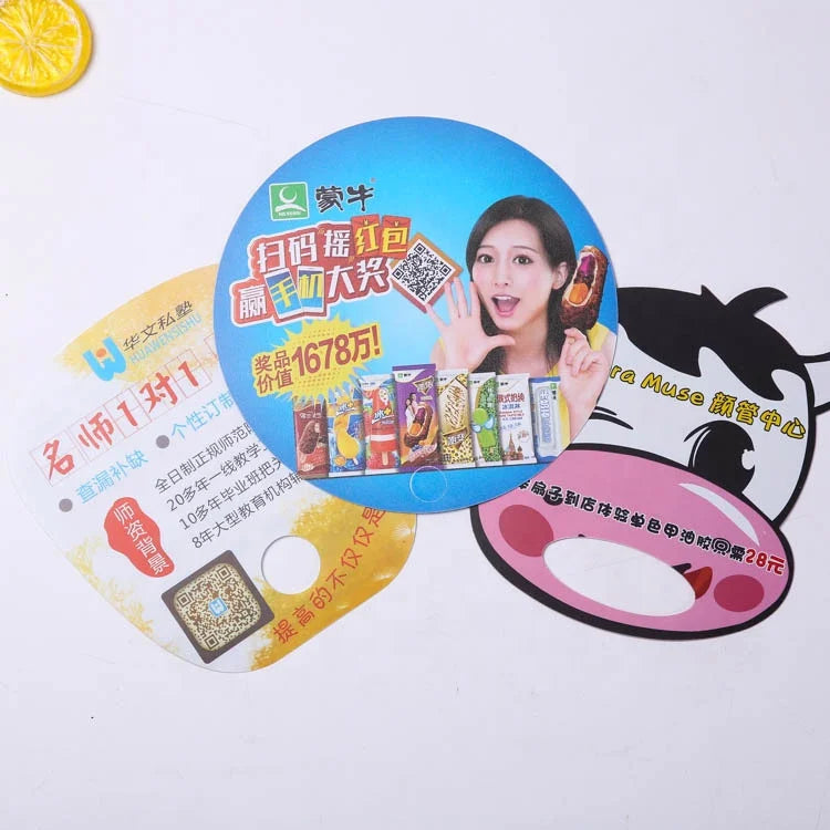 Custom Logo Printed PP Plastic Advertising Hand Fan | Bulk MOQ