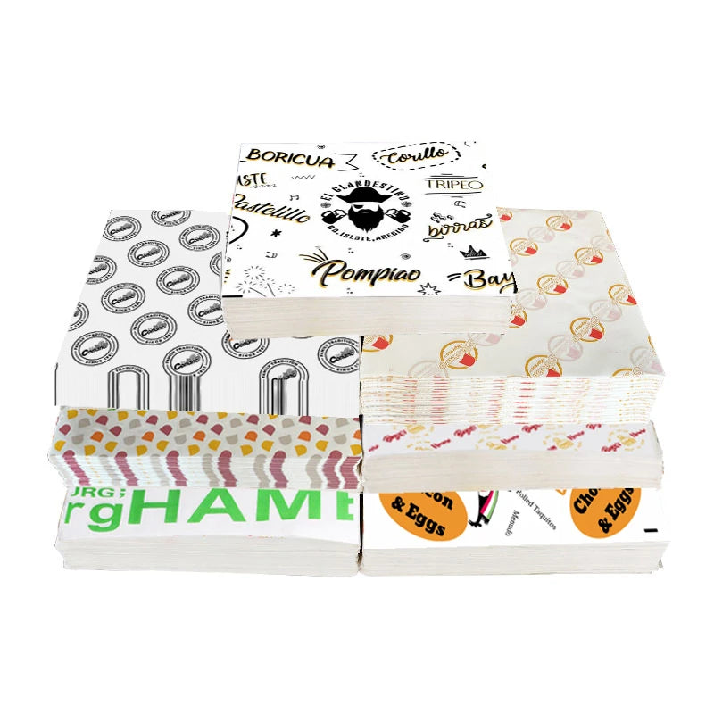 Custom Greaseproof Wax Paper with Logo | 10,000 MOQ Restaurant