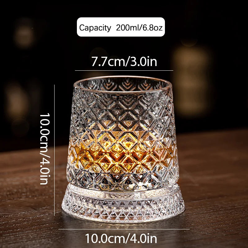 Crystal Rotating Tumbler with Diamond Engraving | 50 MOQ for Executive Gifts