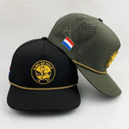 Waterproof Golf Hats Club Company Customized Sports 5 Panel Baseball Cap Hydro Breathable Rope with Rubber/PVC Logo Gorras