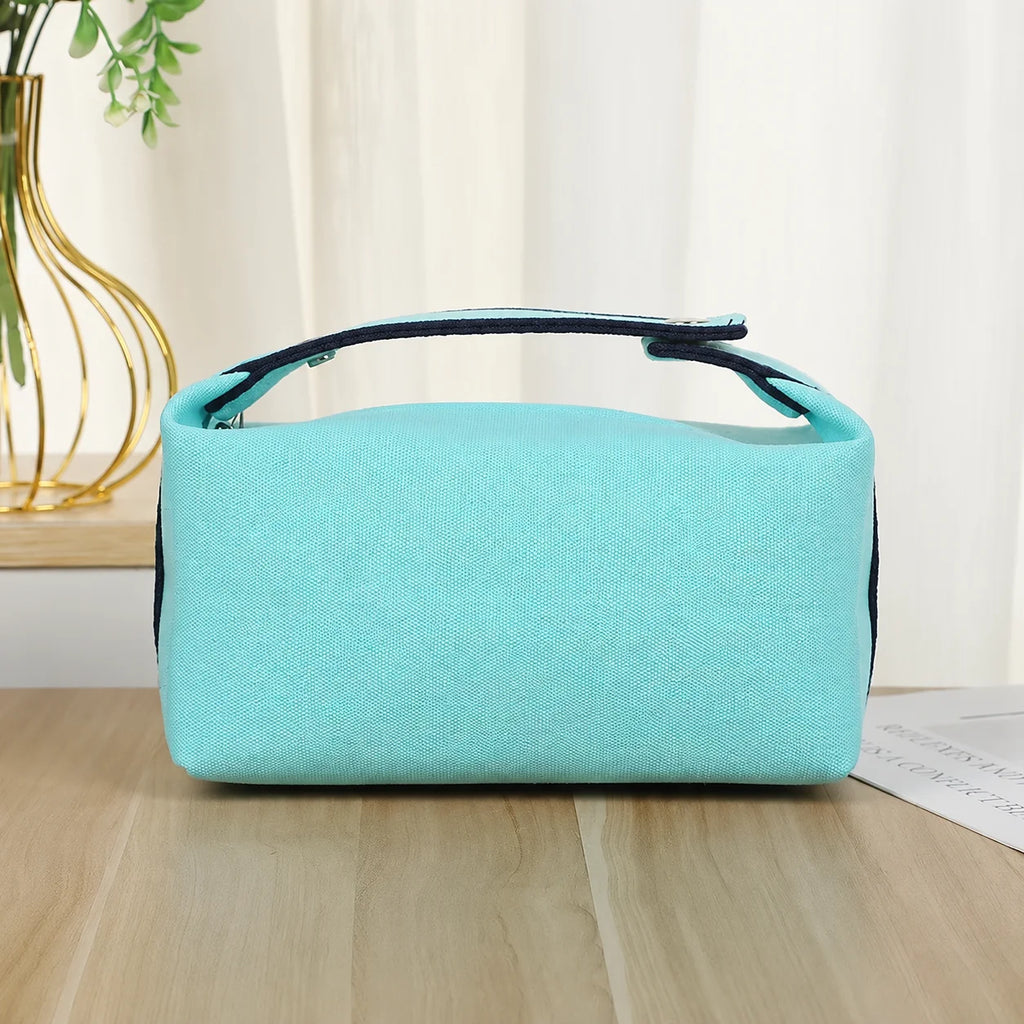 Custom 24cm Canvas Cosmetic Bag with Logo | 50 MOQ Heat Transfer & Screen Print | Bulk for Trade Shows