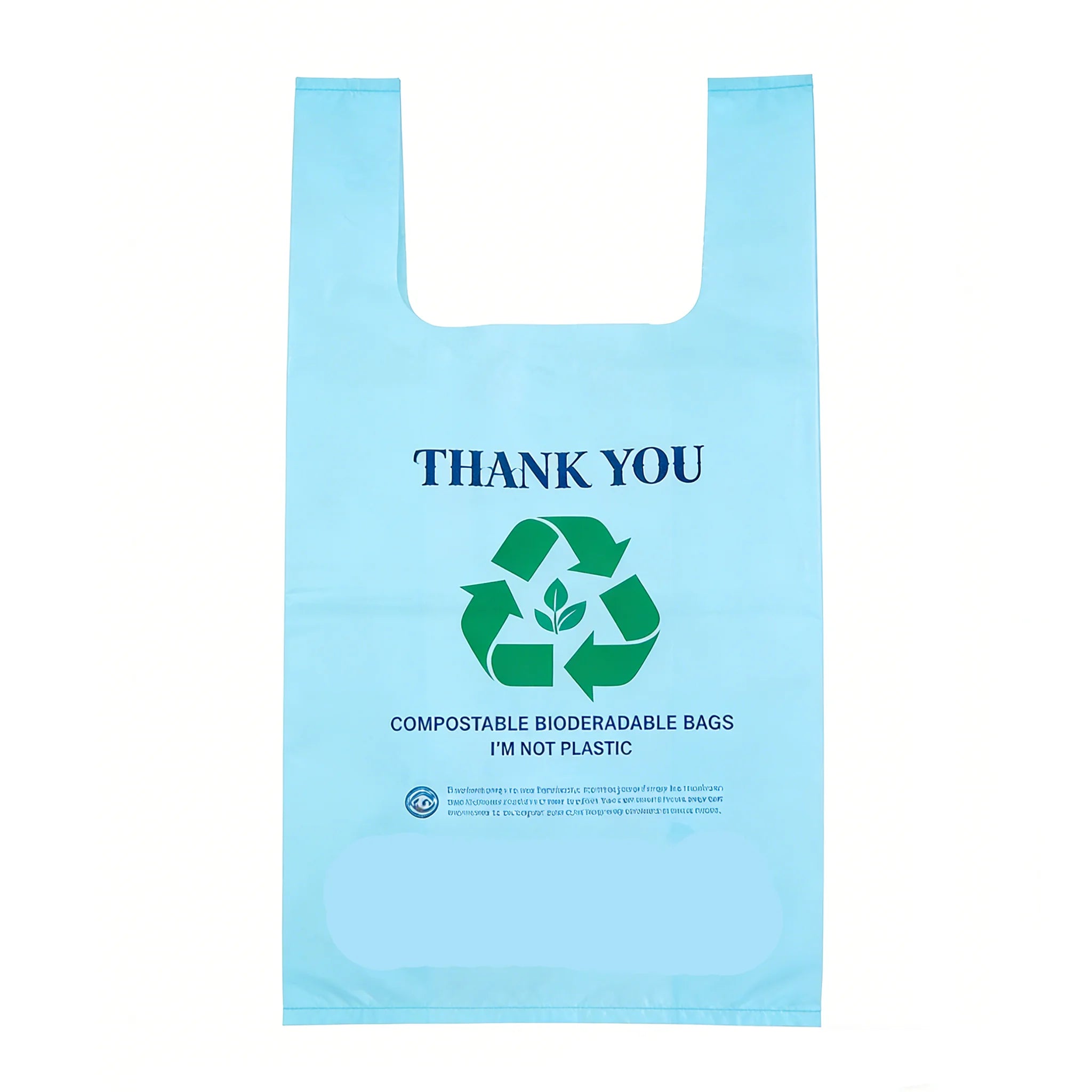 Bulk Recyclable Custom logo T-shirt Bags Food Grade Thickened for Checkout Supermarket Commercial Shopping Bags