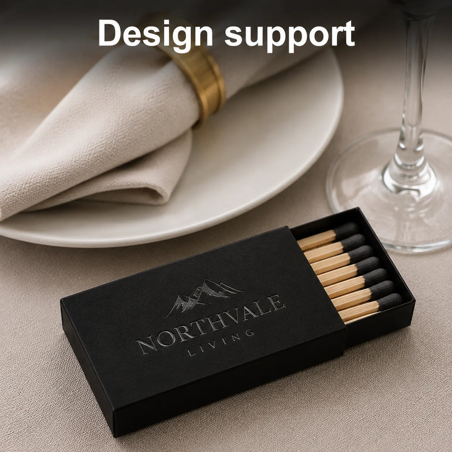 Custom Matchbox with Logo | CMYK + Spot UV | 300 MOQ | Safety Matches