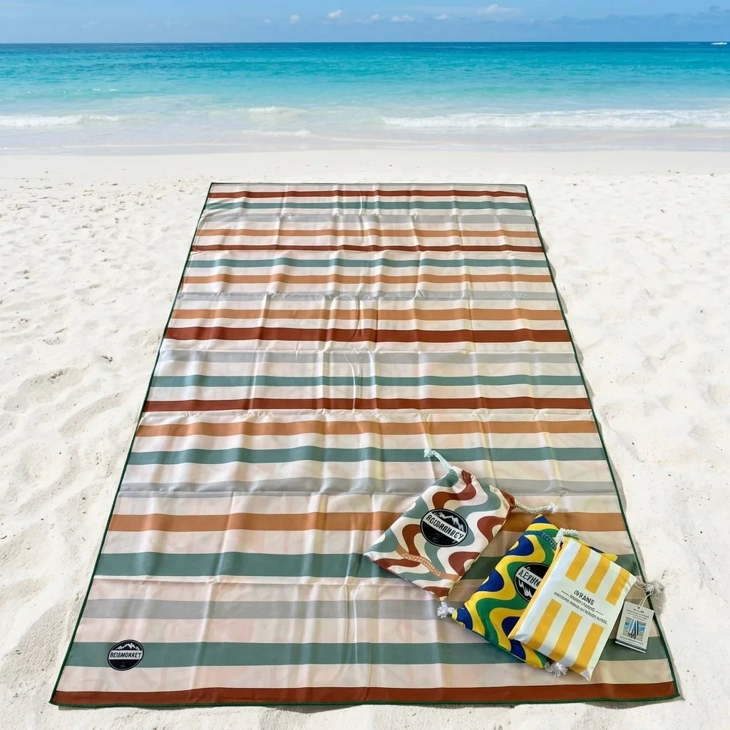 Custom Quick-Dry Beach Towel Set | Sublimation Print | Tote Bag Included | Bulk