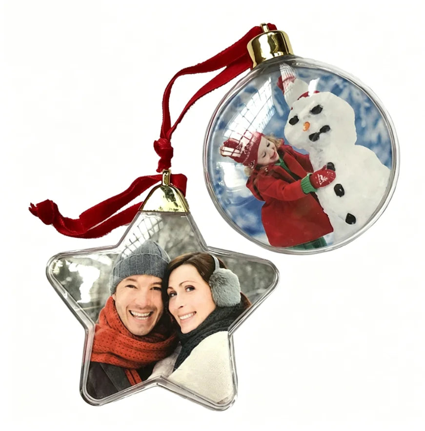Custom Christmas Photo Baubles with Logo Wholesale | MOQ 50