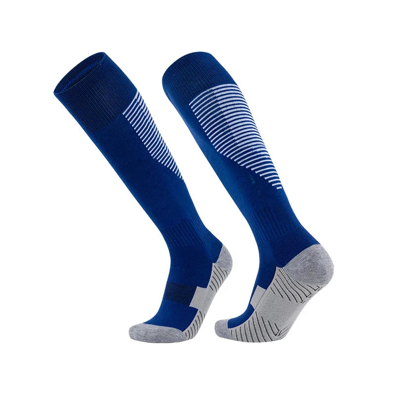Custom Knee-High Sports Socks | Non-Slip Towel Bottom & Nylon/Cotton | 500-Piece MOQ | Team Sports
