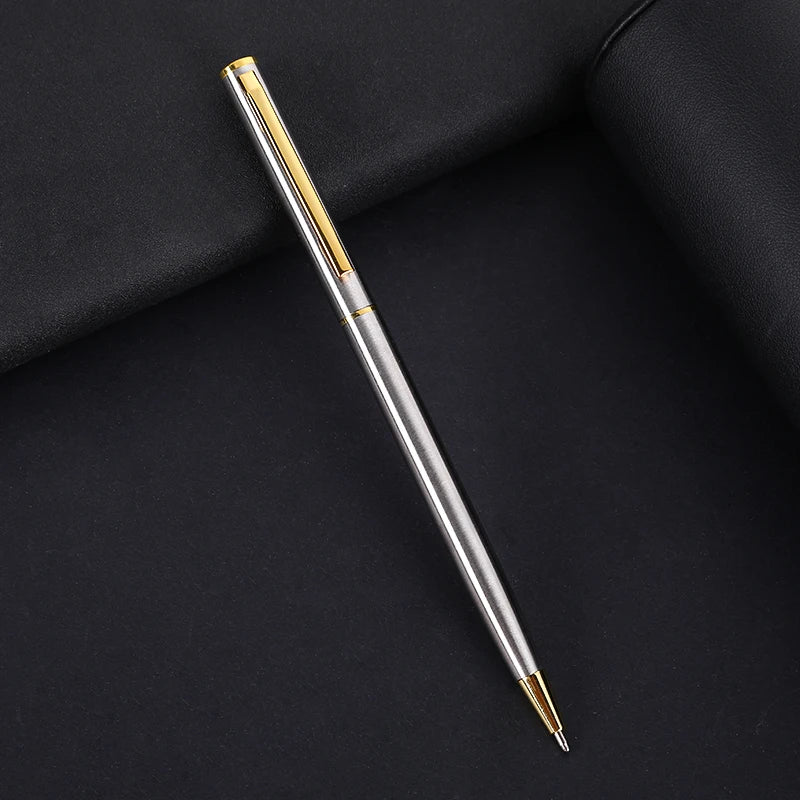 Slim Metal Ballpoint Pen with Custom Logo for Office Writing and Corporate Gifts