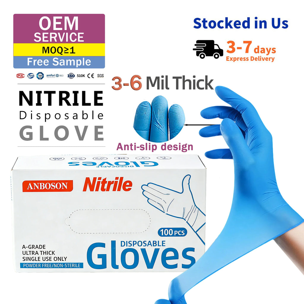 510K Certified Nitrile Gloves 9" Black | Medical Food Tattoo Safety | Bulk Wholesale