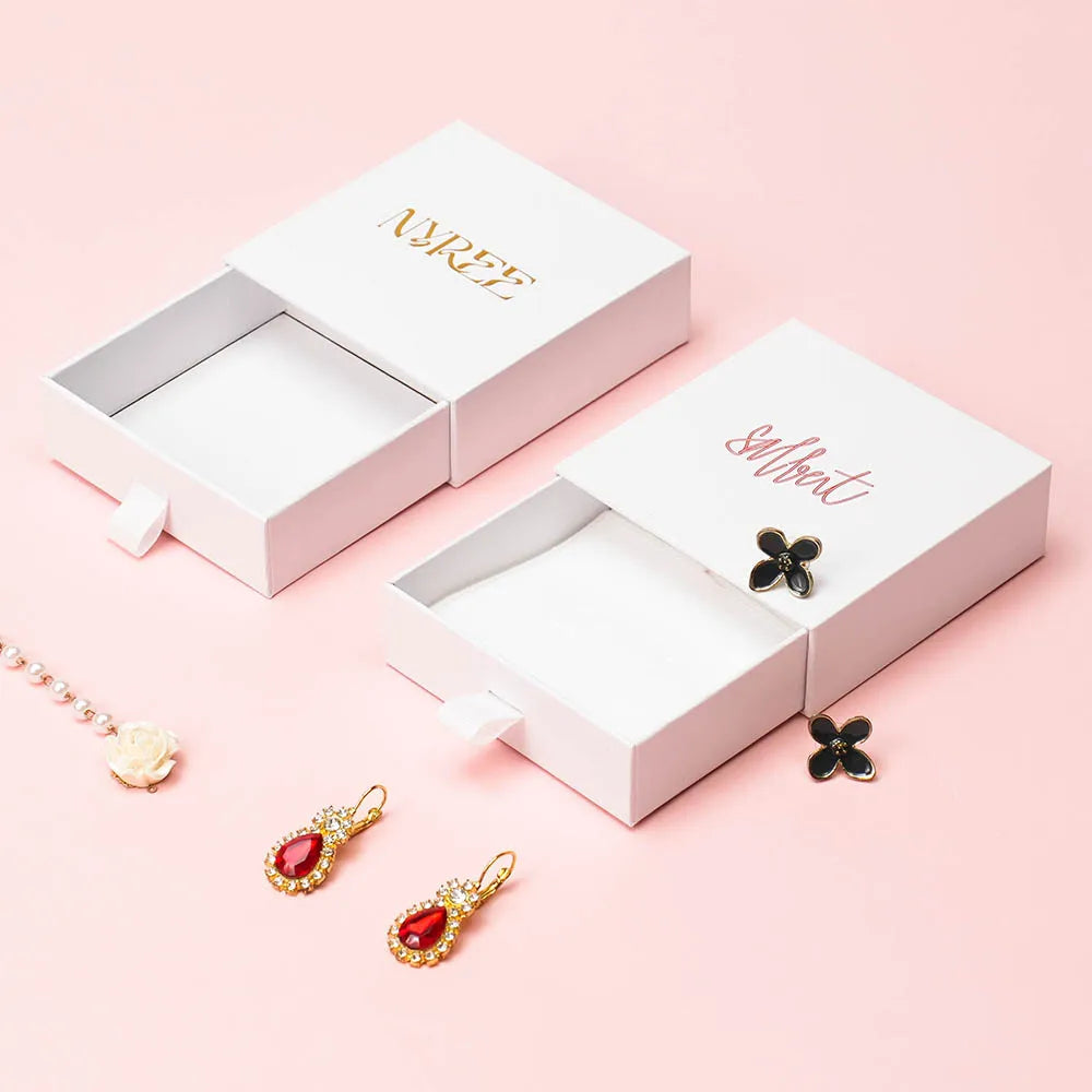 Custom Jewelry Packaging Boxes with Logo — Eco-Friendly Drawer & Magnetic Closure