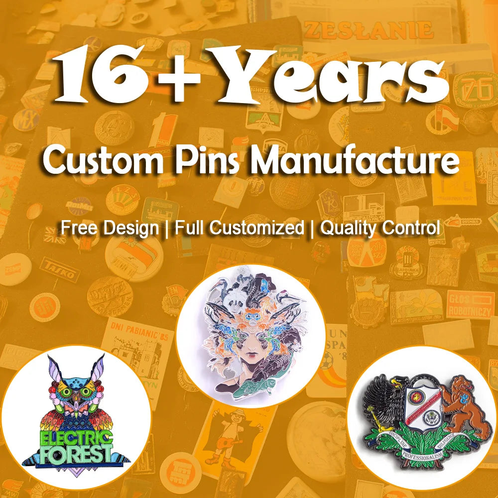 Custom Enamel Pins with Logo – 1 MOQ, Free Design, 20-Day Lead