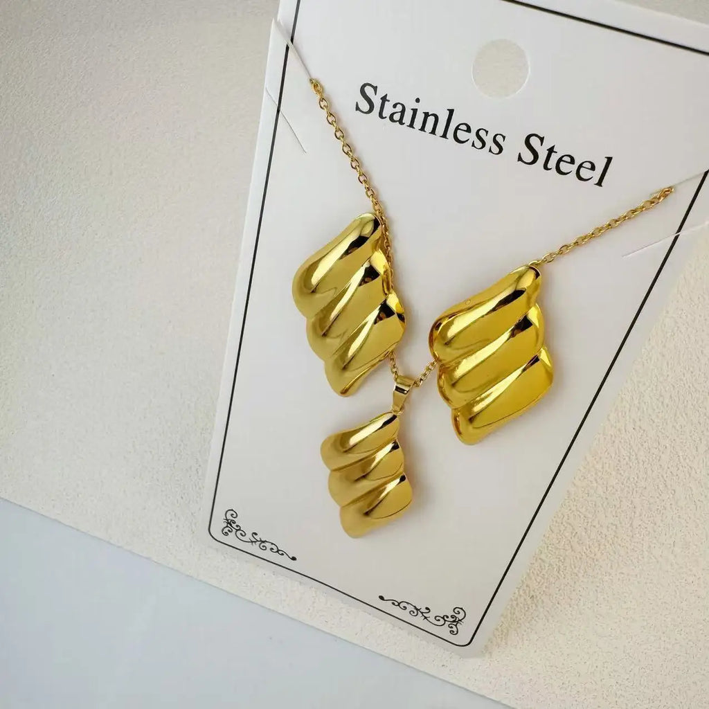 Custom 18K Gold Plated Stainless Steel Jewelry Set | MOQ 2