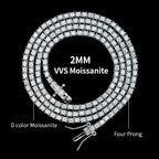 Moissanite Tennis Chain 925 Silver | Custom Logo, MOQ 1